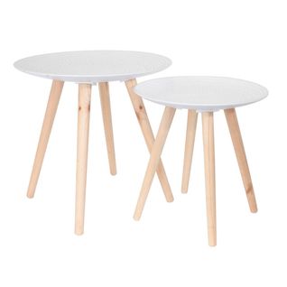 Tables Gigognes Blanches Motif Gouttelettes - Tania