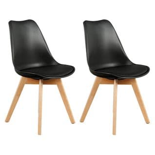 Lot De 2 Chaises Scandinaves Noires - Medaline