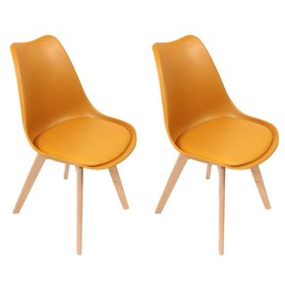 Lot De 2 Chaises Scandinaves Jaunes - Medaline