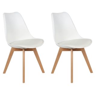 Lot De 2 Chaises Scandinaves Blanches - Medaline