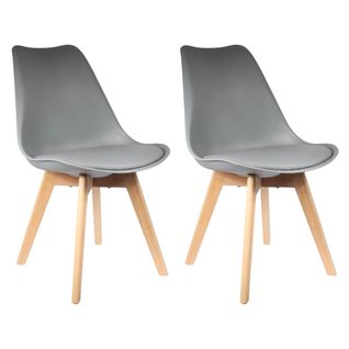 Lot De 2 Chaises Scandinaves Grises - Medaline