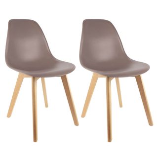 Lot De 2 Chaises Scandinaves Taupe - Melya