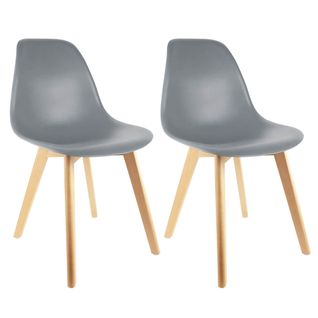 Lot De 2 Chaises Scandinaves Grises - Melya