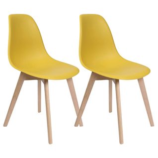 Lot De 2 Chaises Scandinaves Jaune Moutarde - Melya