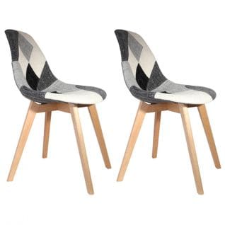 Lot De 2 Chaises Scandinaves Noires Et Blanches - Mozaik