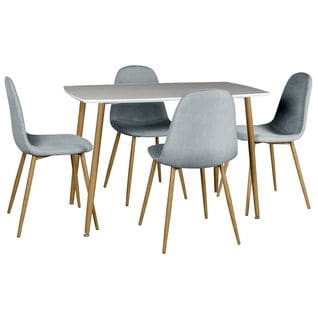 Ensemble Table + 4 Chaises Gris Clair - Winter