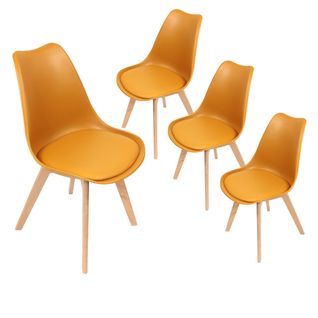 Lot De 4 Chaises Scandinaves Jaunes - Medaline