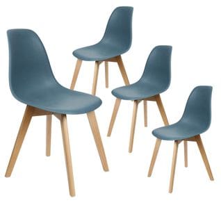 Lot De 4 Chaises Scandinaves Bleu Canard - Melya