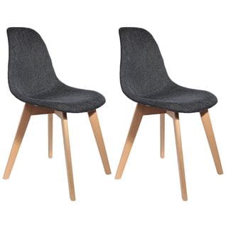 Lot De 2 Chaises Avec Maille Noire Fils Argentés - Stygn