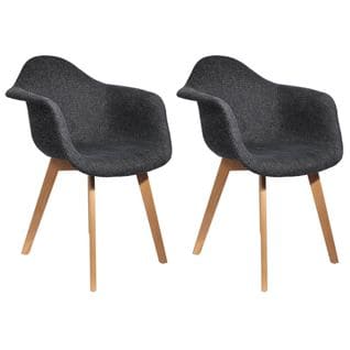 Lot De 2 Fauteuils Avec Maille Noire Fils Argentés - Stygn