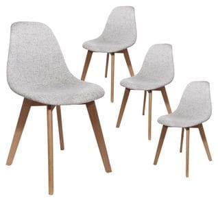 Lot De 4 Chaises Avec Maille Grise - Stygn