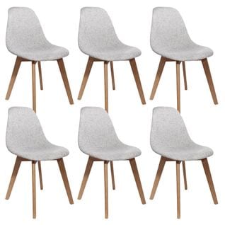 Lot De 6 Chaises Avec Maille Grise - Stygn