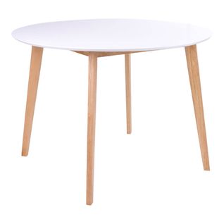 Table Repas Ronde 105cm Naturelle Et Blanche - Gram