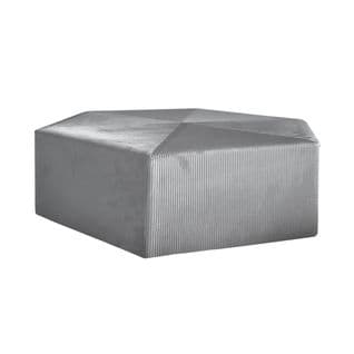 Pouf Hexagonal 75cm Velours Côtelé Gris Foncé - Alessia