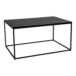 Table Basse Acier Et Plateau Aspect Bois Noir - Harald