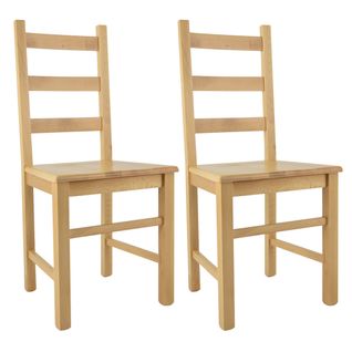 Lot De 2 Chaises Naturelles Et Assises En Bois - Orta