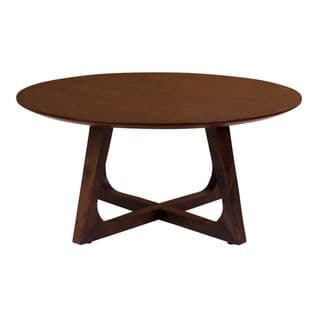 Table Basse Ronde Ø75cm Mdf Placage Noyer - Lyngby