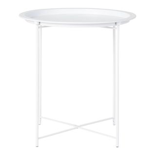 Table D'appoint Ronde Ø47cm Acier Blanc - Valinco