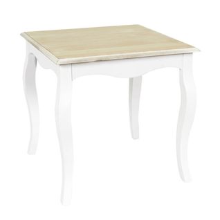 Table D'appoint Blanche Plateau Effet Bois - Clemence