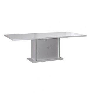 Table Allongeable 180-225cm Laquée Blanche Et LEDs - Dayton White