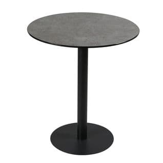 Table Haute Aspect Céramique Pied Central Anthracite - Sada