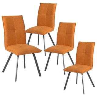 Lot De 4 Chaises Tissu Coloris Orange - Bispo