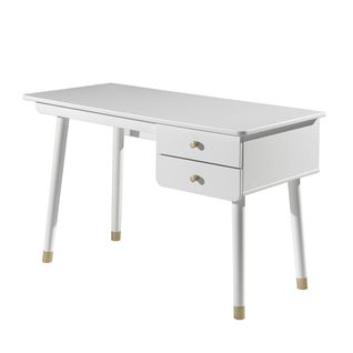 Bureau 2 Tiroirs Blanc Et Gold - Tiny White