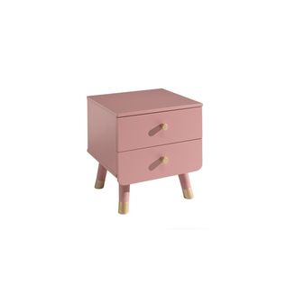 Chevet 2 Tiroirs Rose Et Gold - Tiny Pink