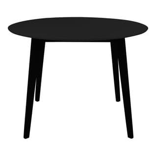 Table Repas Ronde 105cm Noire Piètement Hévéa - Gram