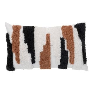 Coussin Rectangle Motifs Poils Marron Blanc Noir - Claire