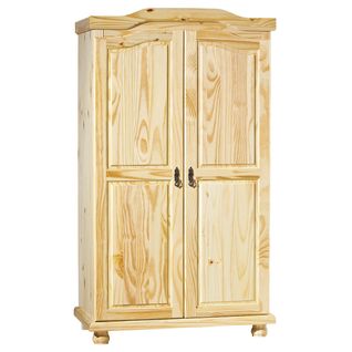 Armoire 2 Portes + Penderie Bois Massif Naturel - Oliver