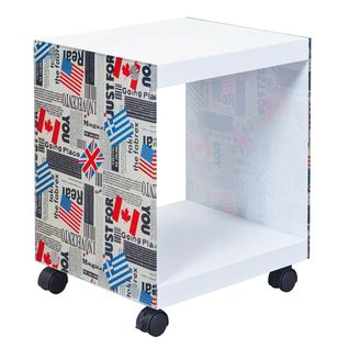 Table D'appoint Sur Roulettes Motif Drapeaux - Isla