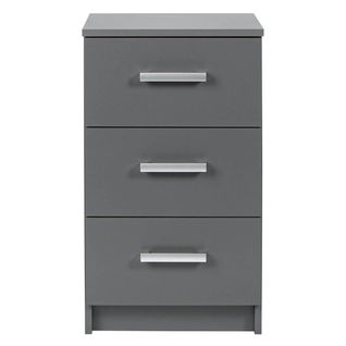 Meuble De Rangement 3 Tiroirs Gris Graphite - Zeine