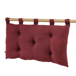 Coussin De Tête De Lit Avec Passants 50x80cm Gaze De Coton Lie De Vin - Ourea