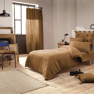 Housse De Couette 140x200cm Gaze De Coton Camel - Ourea