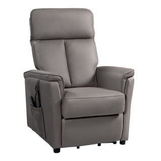 Fauteuil Relax Electrique Simili Cuir Taupe - Adam