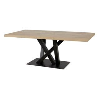 Table 230cm Aspect Bois Piètement Métal Croisé Noir - Canyon