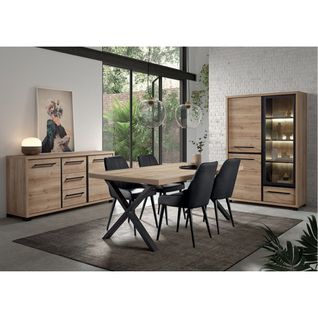 Ensemble Complet Buffet 2 Portes Et Table 230 Cm Aspect Bois - Marco