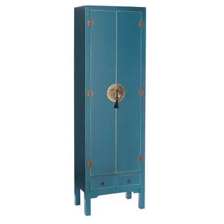 Armoire 2 Portes 2 Tiroirs Coloris Bleu - Ivana