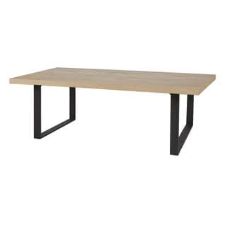 Table Rectangulaire 170cm Aspect Bois Piètement U Métal Noir - Canyon