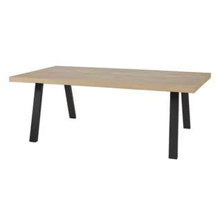 Table Rectangulaire 200cm Aspect Bois Piètement à Métal Noir - Canyon