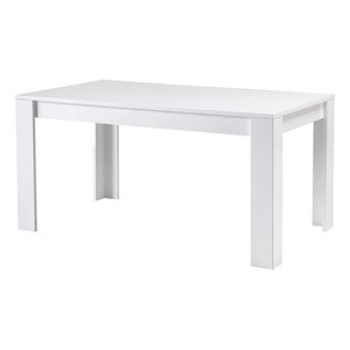 Table De Repas Rectangulaire 160x90cm Laquée Blanc Brillant - Denae