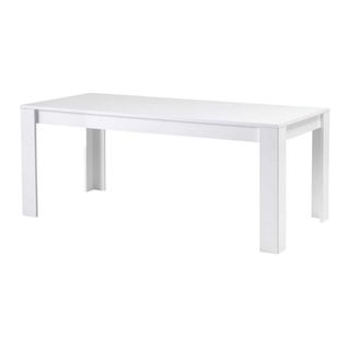 Table De Repas Rectangulaire 190x90cm Laquée Blanc Brillant - Denae