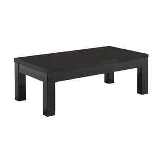 Table Basse L127cm Laquée Noir Brillant - Deyton