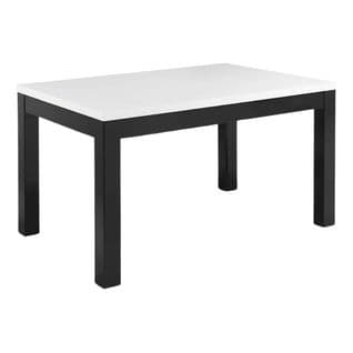 Table Rectangulaire 138x80cm Laquée Noir Et Blanc Brillant - Deyton