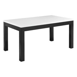 Table Rectangulaire 160x90cm Laquée Noir Et Blanc Brillant - Deyton