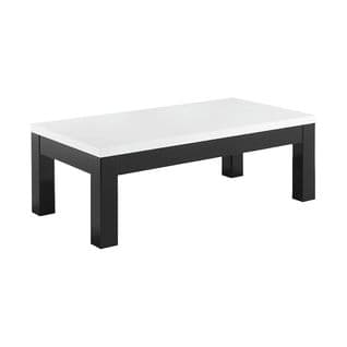 Table Basse L138cm Laquée Noir Et Blanc Brillant - Deyton