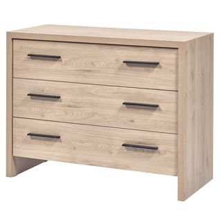 Commode 3 Tiroirs Aspect Bois Clair - Letty