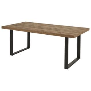 Table 230cm Aspect Bois Piètement U Métal Poudré Noir - Jenna