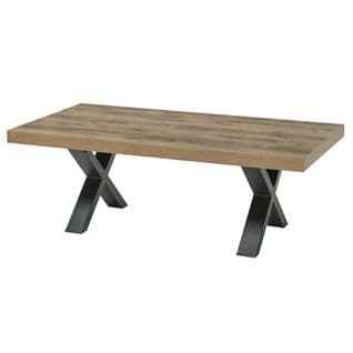 Table Basse Aspect Bois Piètement X Métal Poudré Noir - Jenna